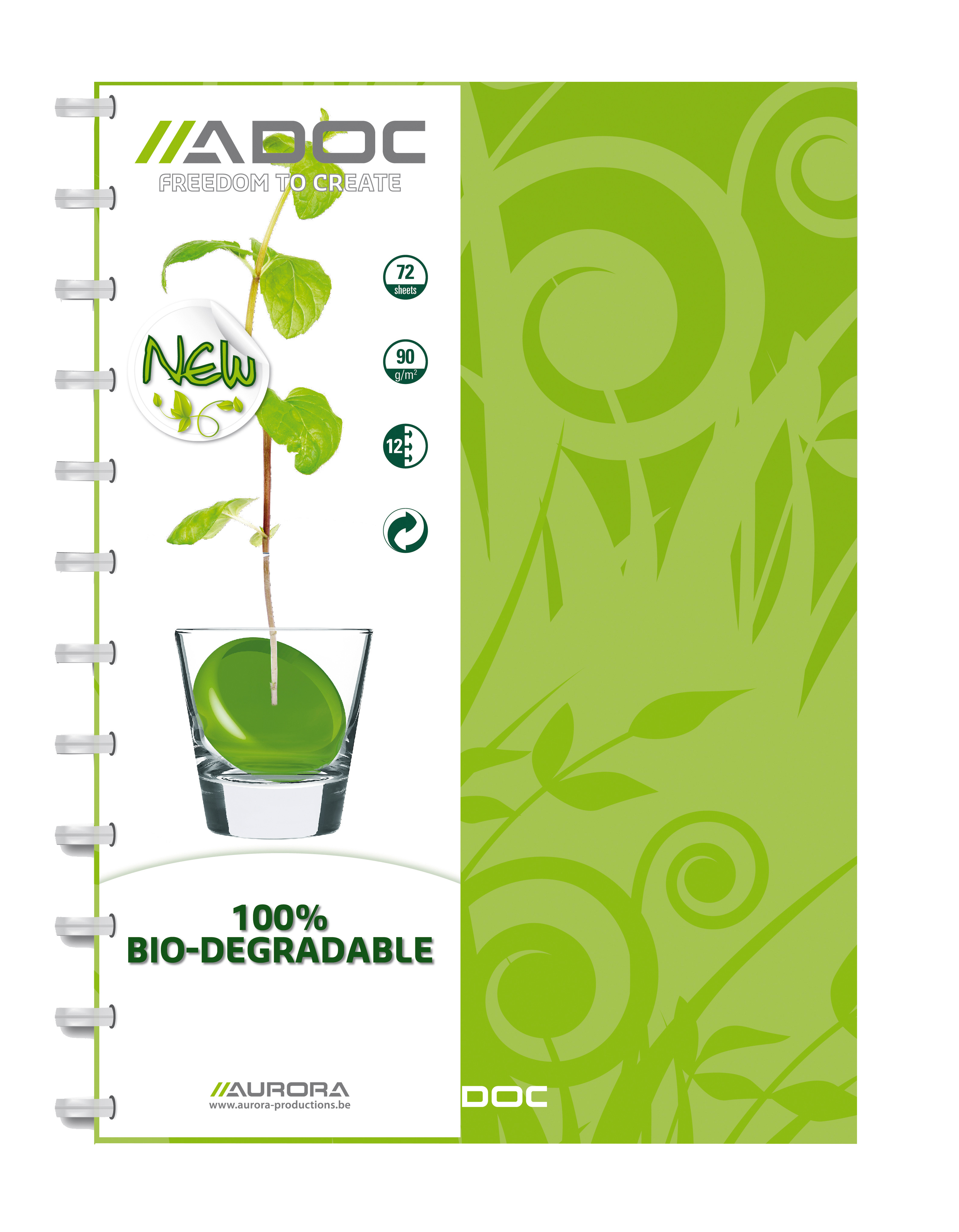 photo ADOC Carnet à anneaux Pap-Ex A4 6055.15 quadrillé 72 feuilles
