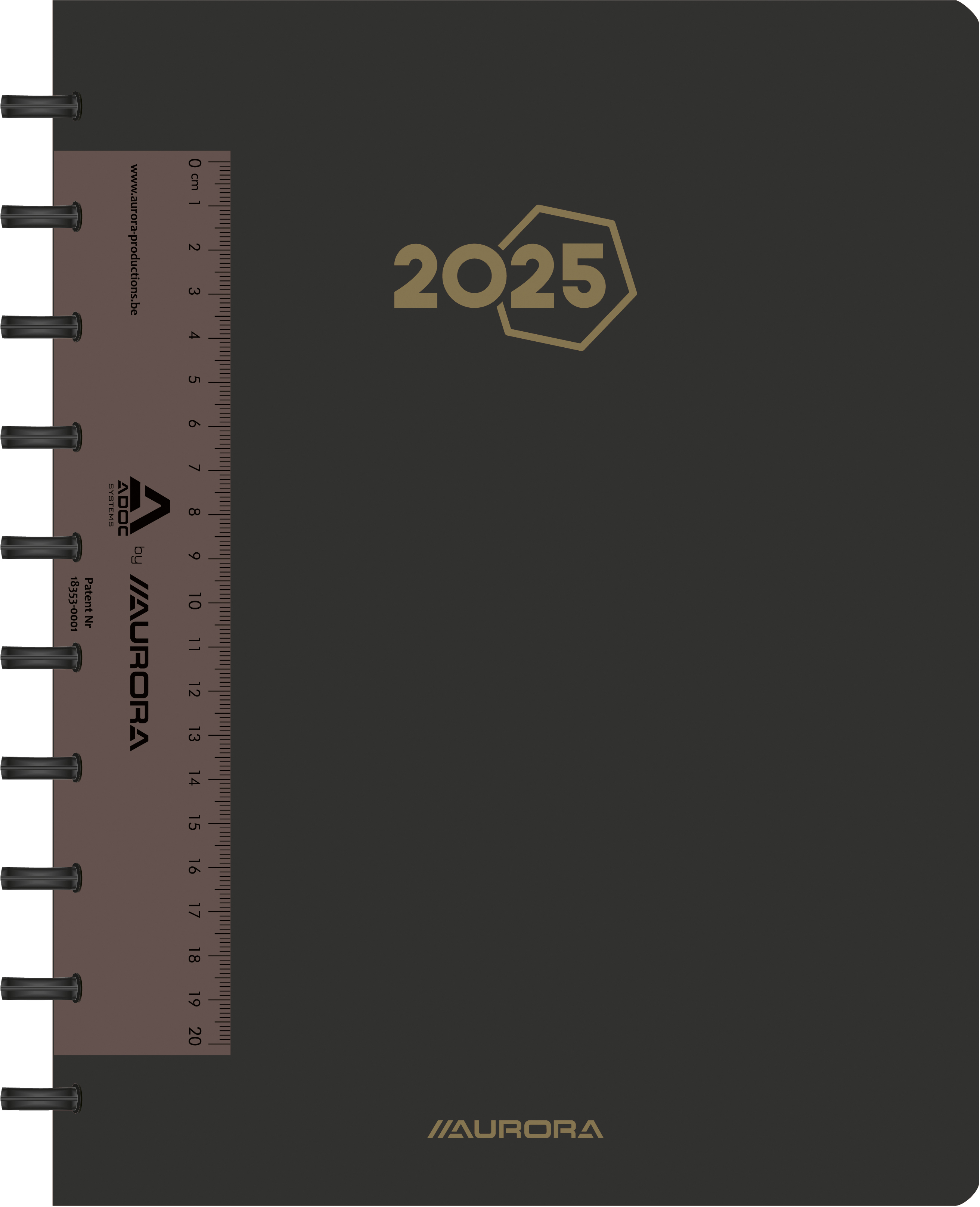 ADOC Agenda Polypro PAW 2025 8888.270 1S/2P noir ML 21x27cm