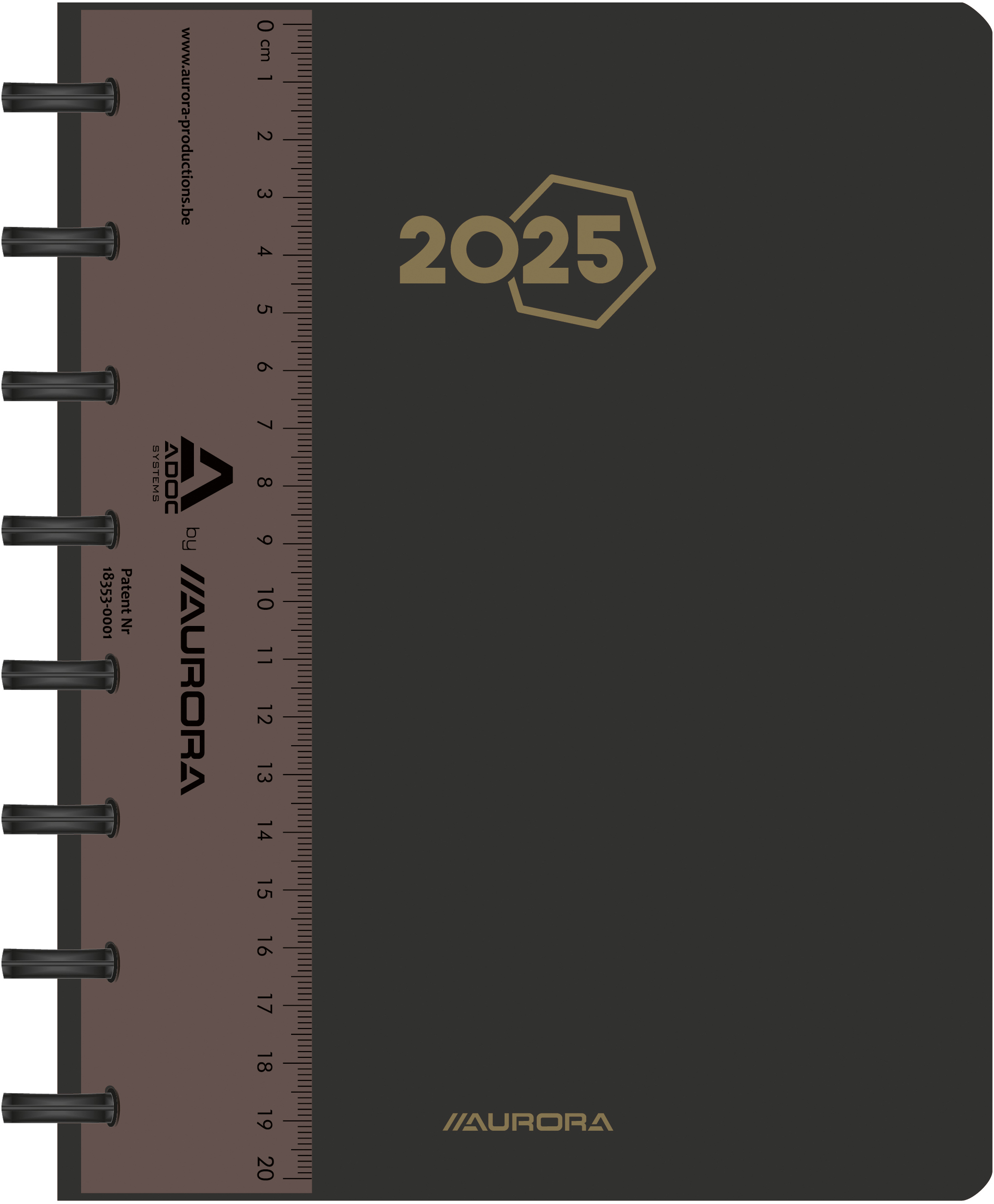 ADOC Agenda Polypro Largo 2025 8888.310 1J/1P noir ML 16.5x21cm