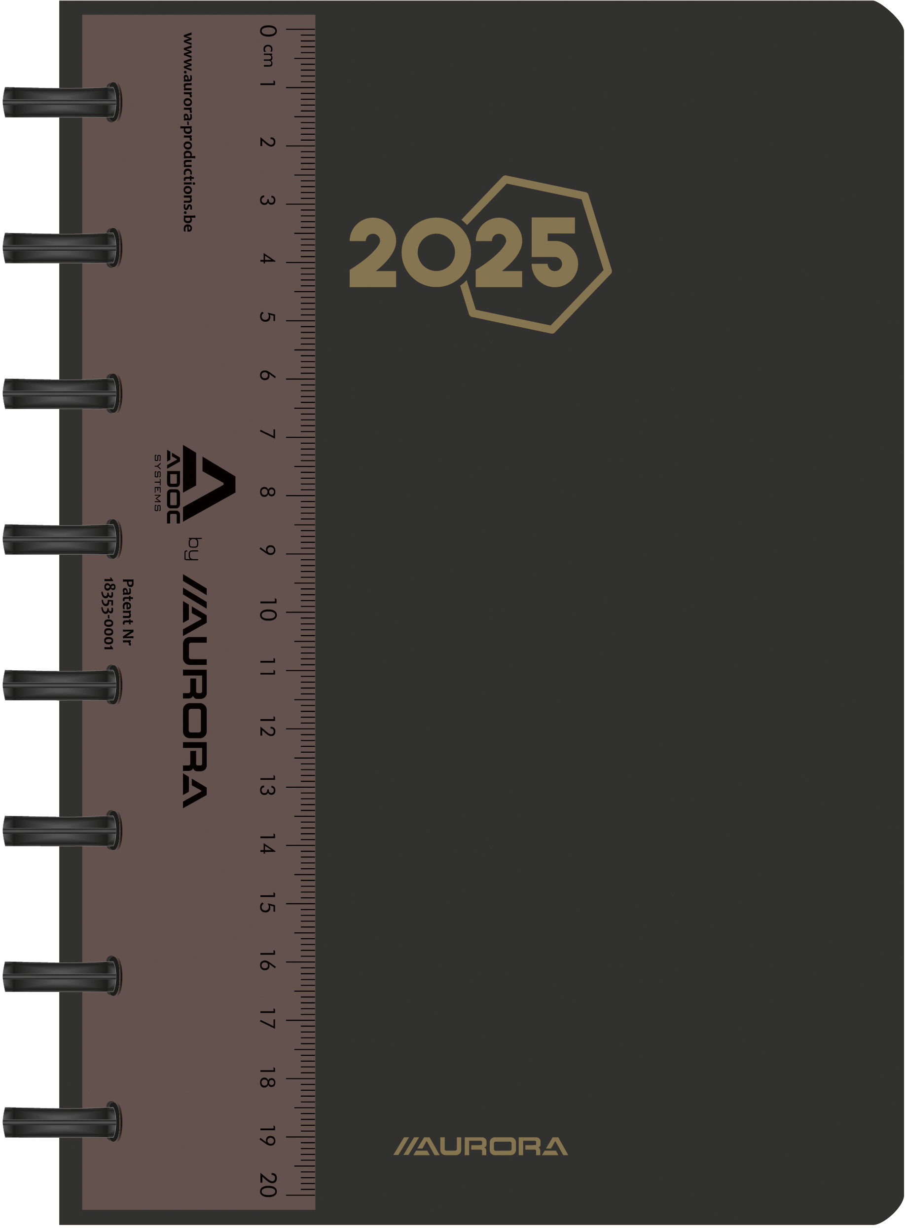 ADOC Agenda Polypro Universe 2025 8888.340 1S/2P noir ML 14.5x21cm