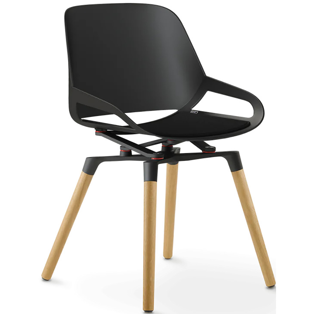 photo AERIS Fauteuil de conférence P462OABKBKFE noir, coussin noir
