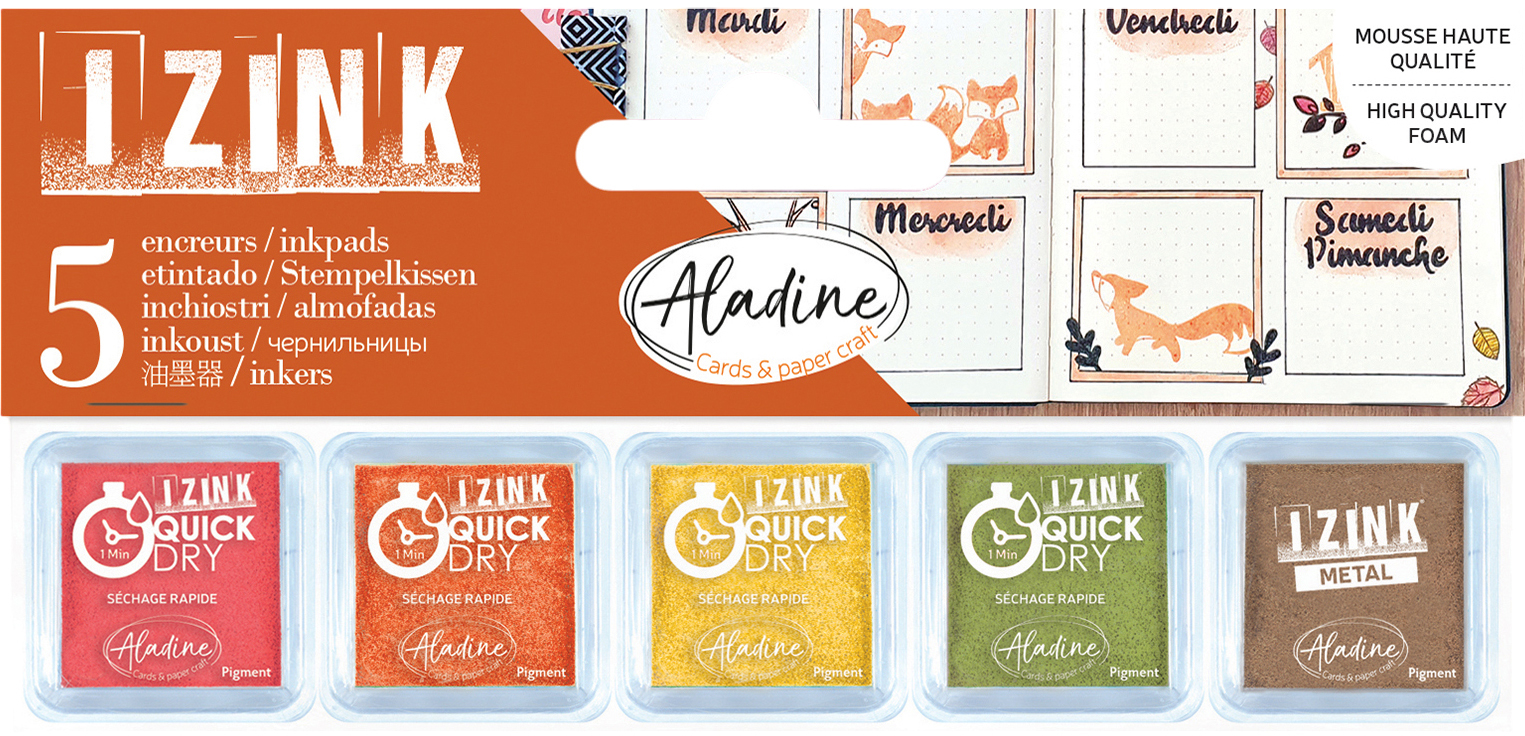 photo ALADINE Tampon encreur 03931 Feuillage 5 pièces