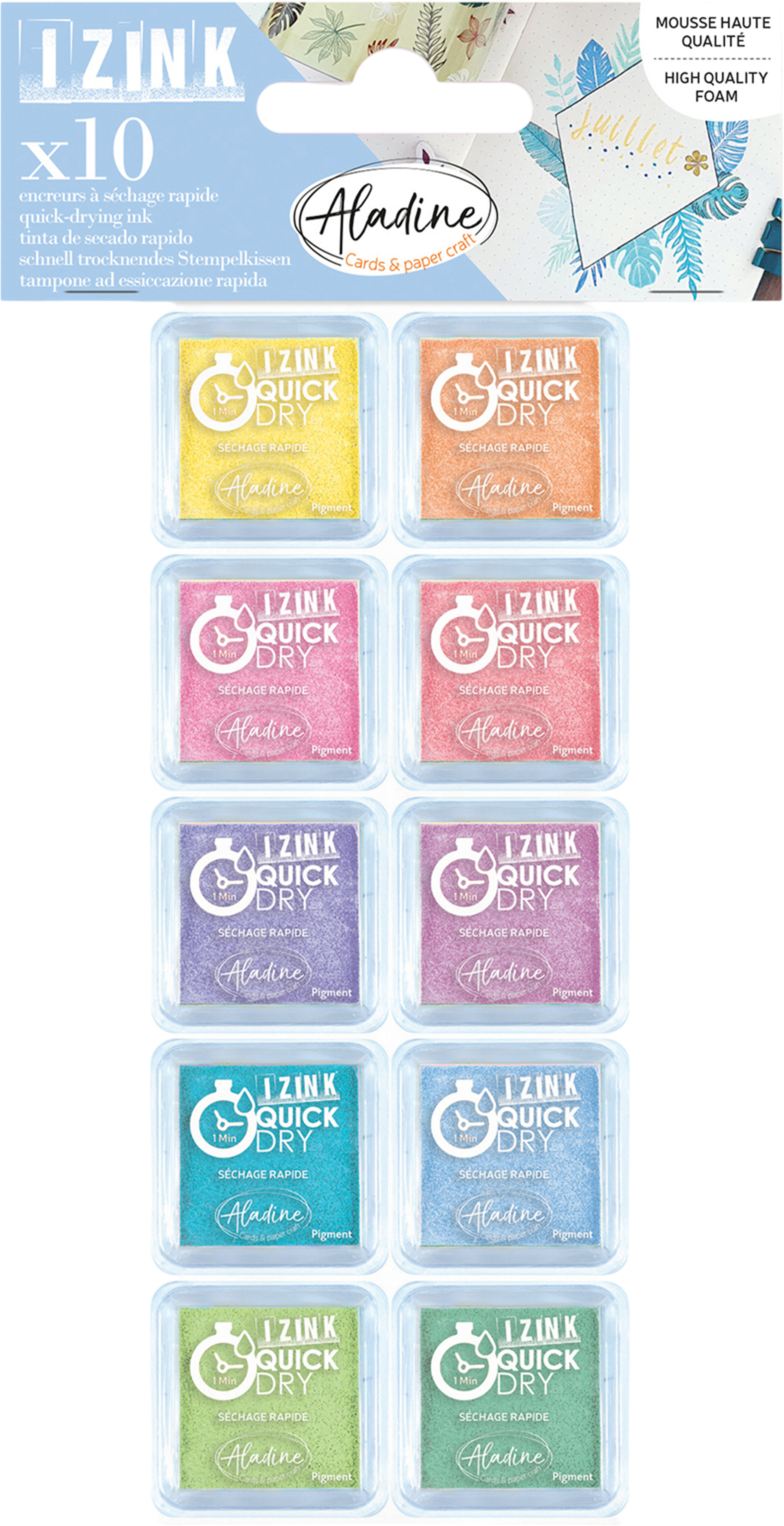 photo ALADINE Tampon encreur 03977 assorti pastel 10 pièces