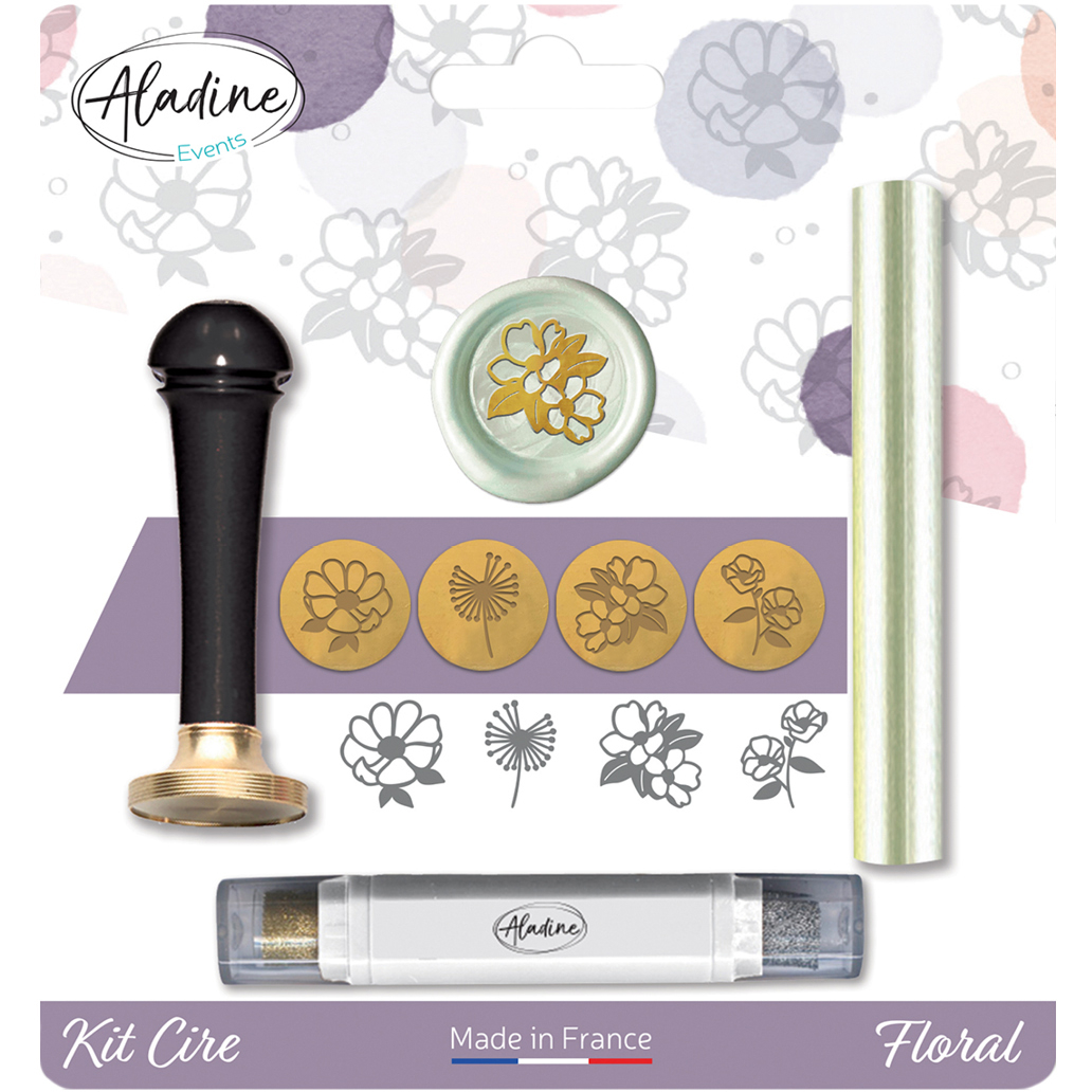photo ALADINE Kit de cire à cacheter 71126 floral