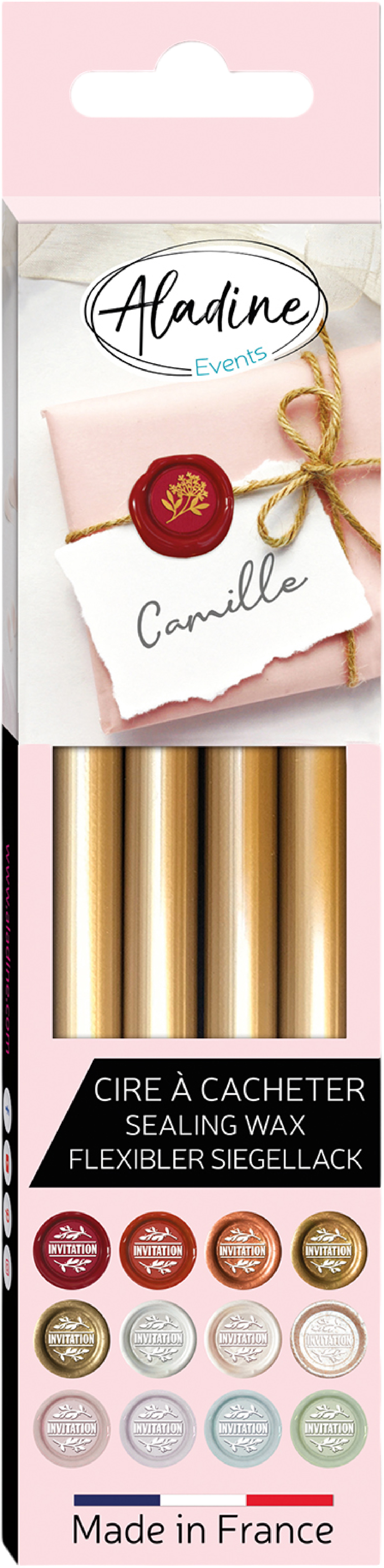 photo ALADINE Cire à cacheter 72426 vieil or 4 pièces