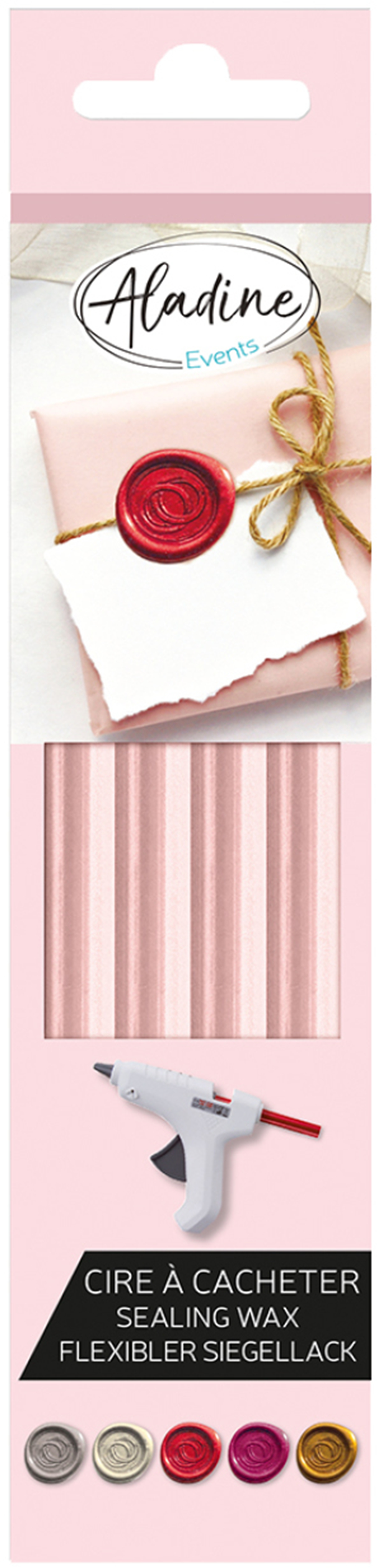 photo ALADINE Cire à cacheter 72447 rose pastel 4 pièces