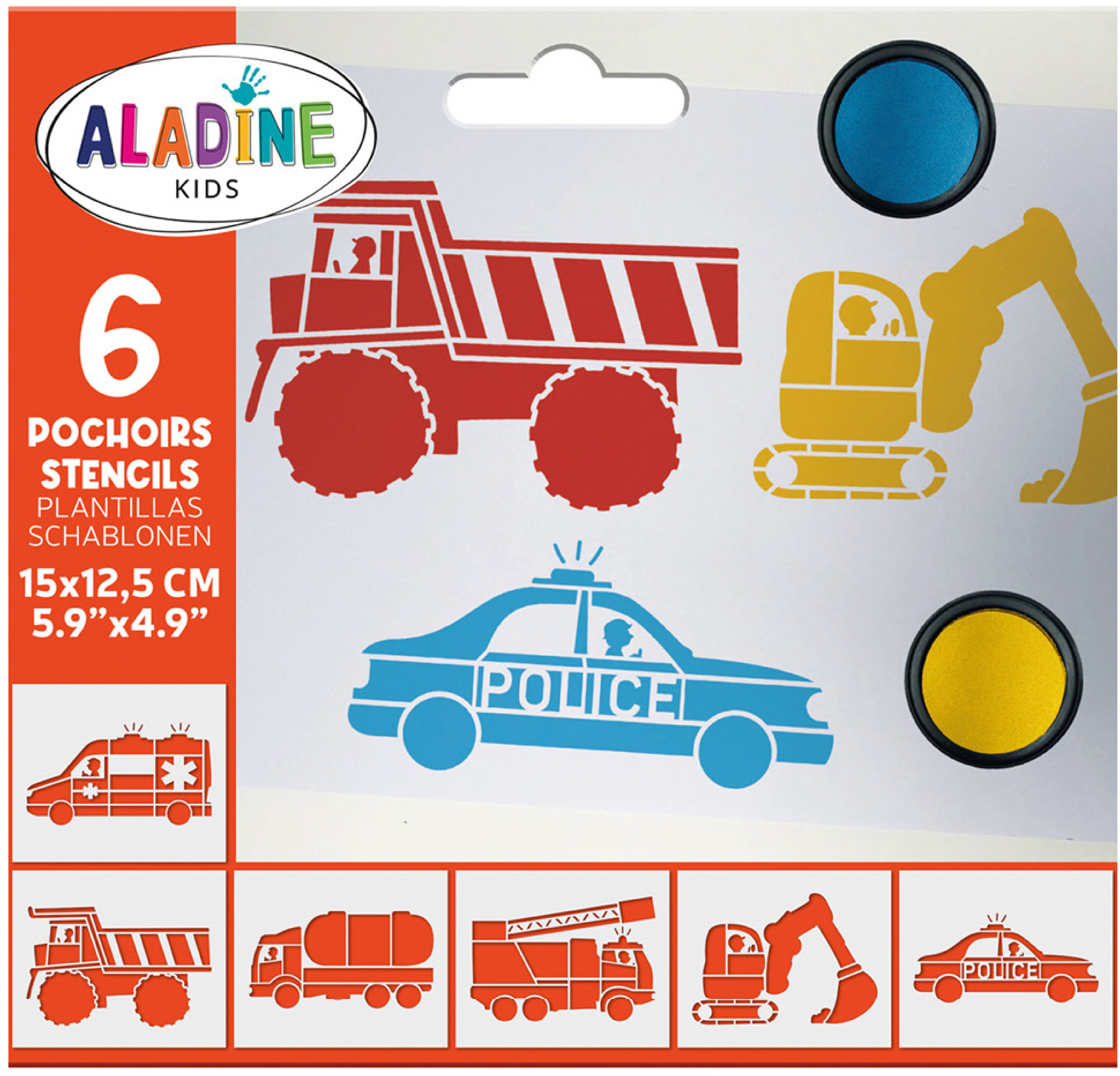 ALADINE Schablone Kids 81392 Autos 6 Stück