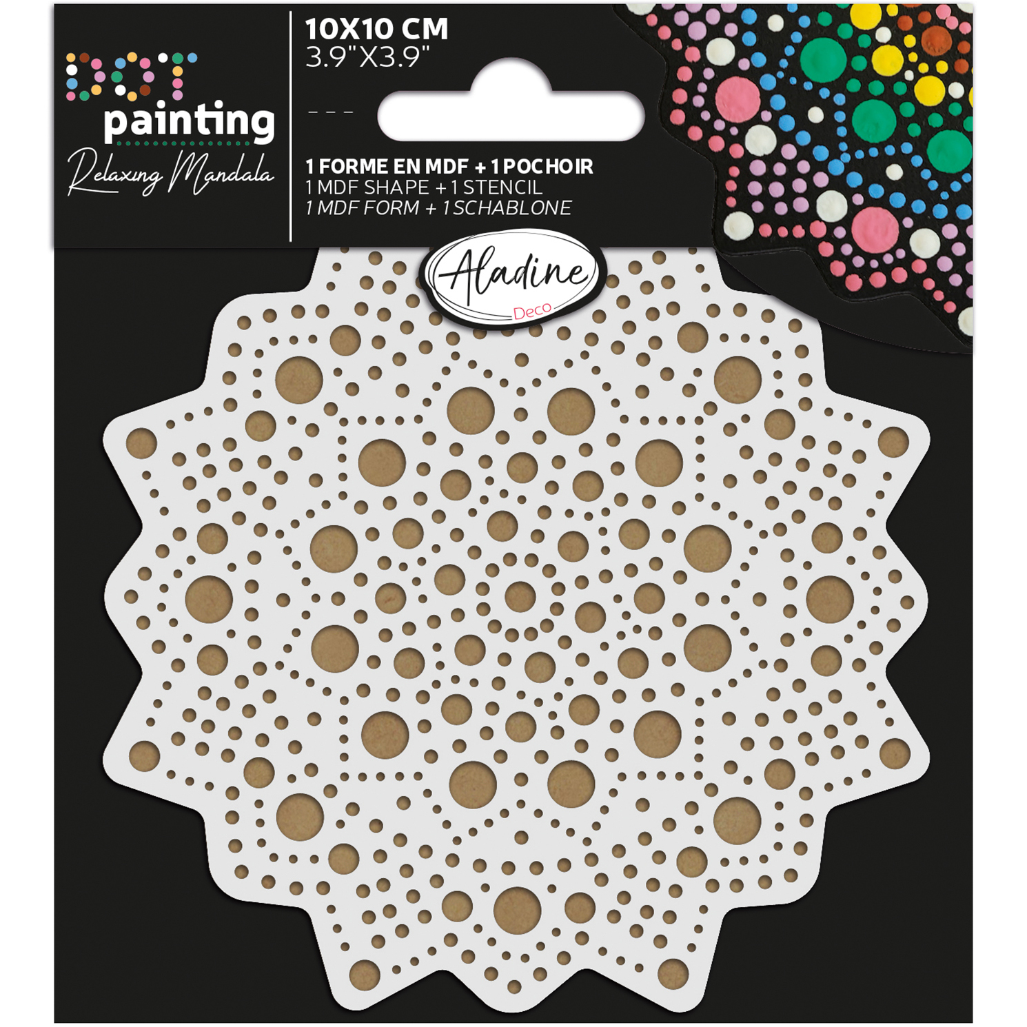 photo ALADINE Dot painting peinture p.points 85497 moule & pochoir 10cm