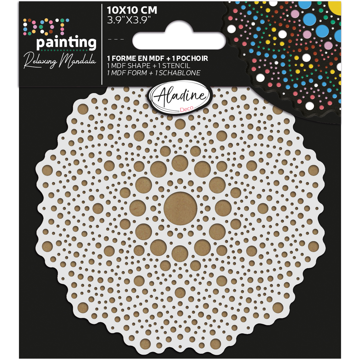 photo ALADINE Dot painting peinture p.points 85498 moule & pochoir 10cm