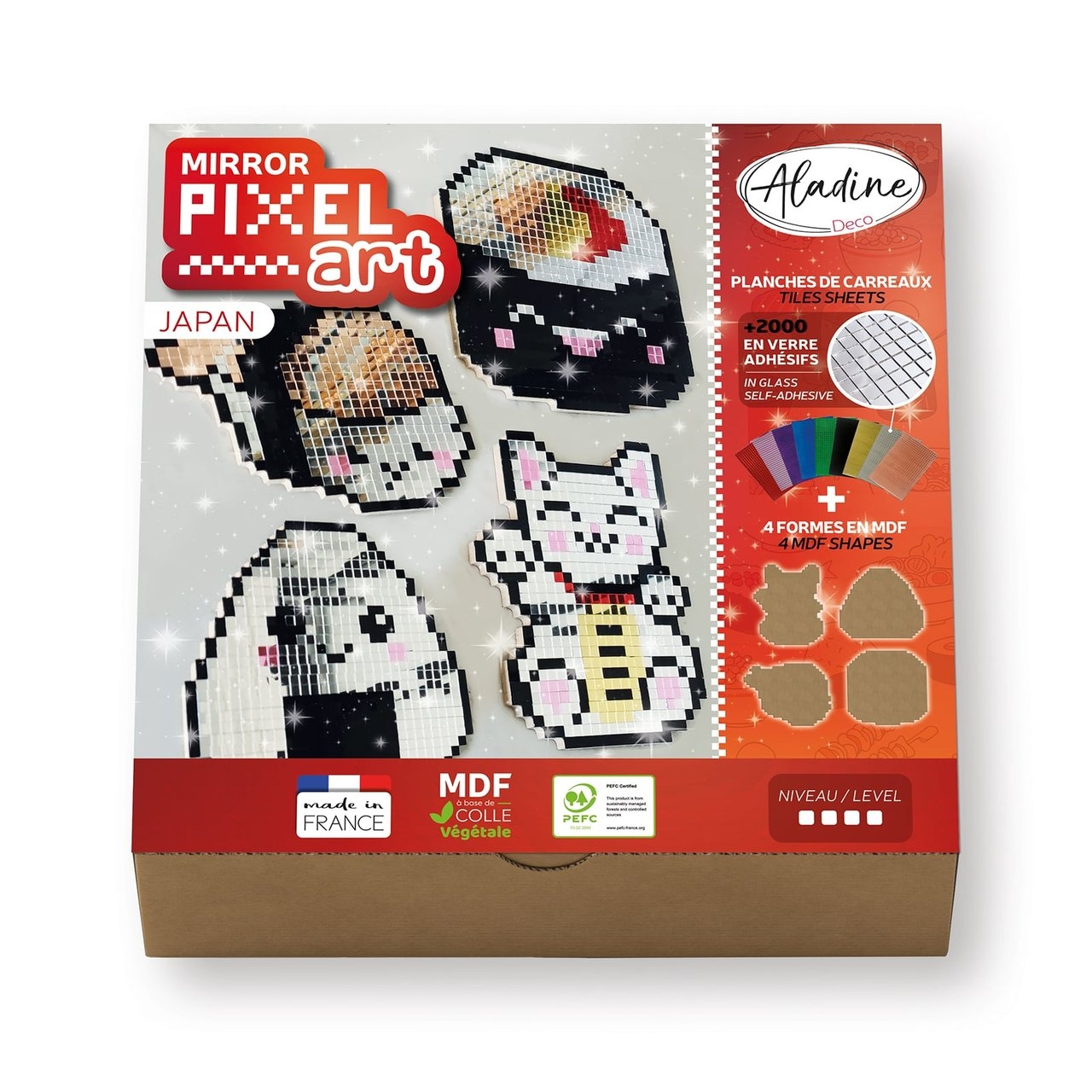 ALADINE Pixel Art Set Japan 85626 Spiegel-Mosaik 4 Stück