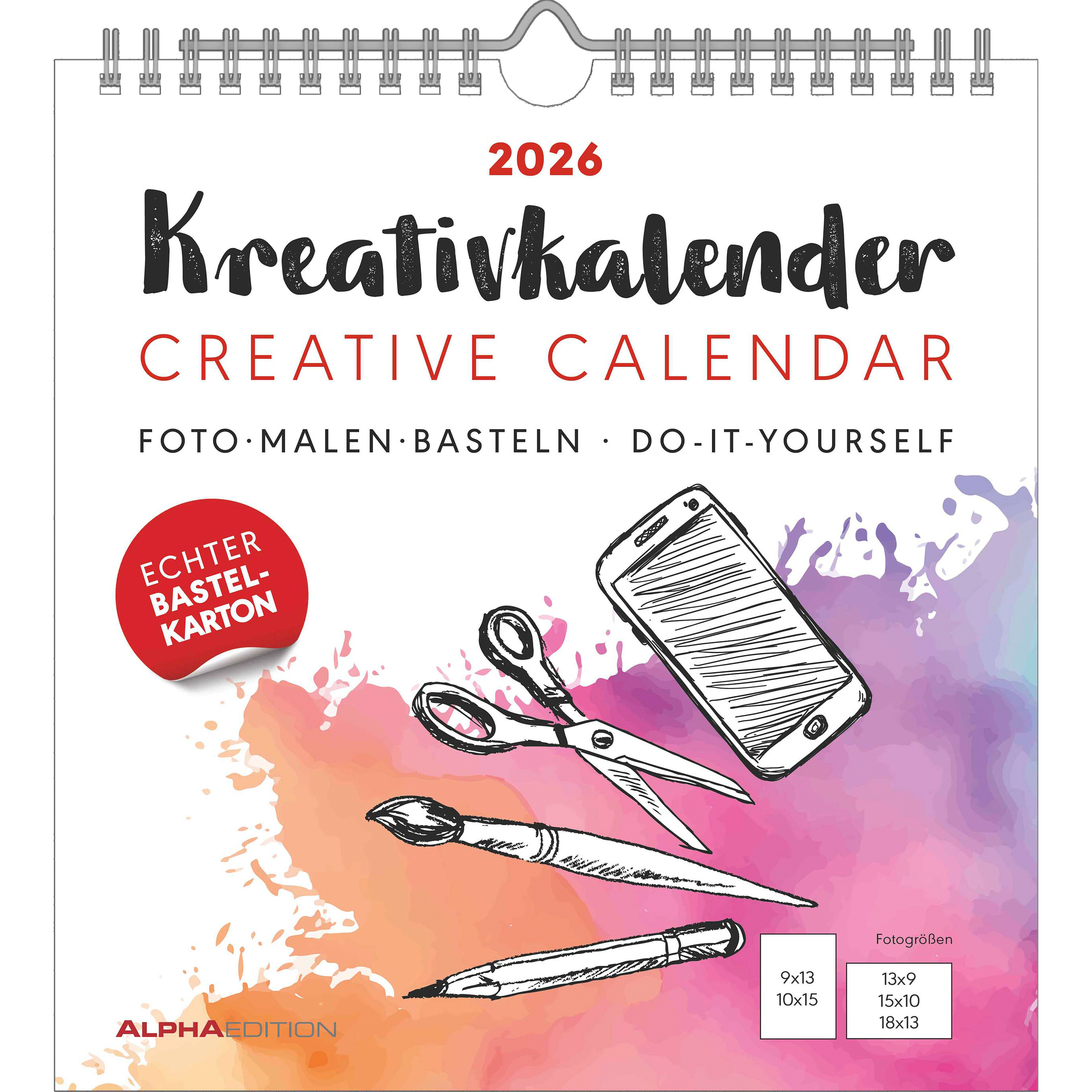 photo ALPHA EDITION Calendrier de bricolage 2026 160645 blanc 21x22cm