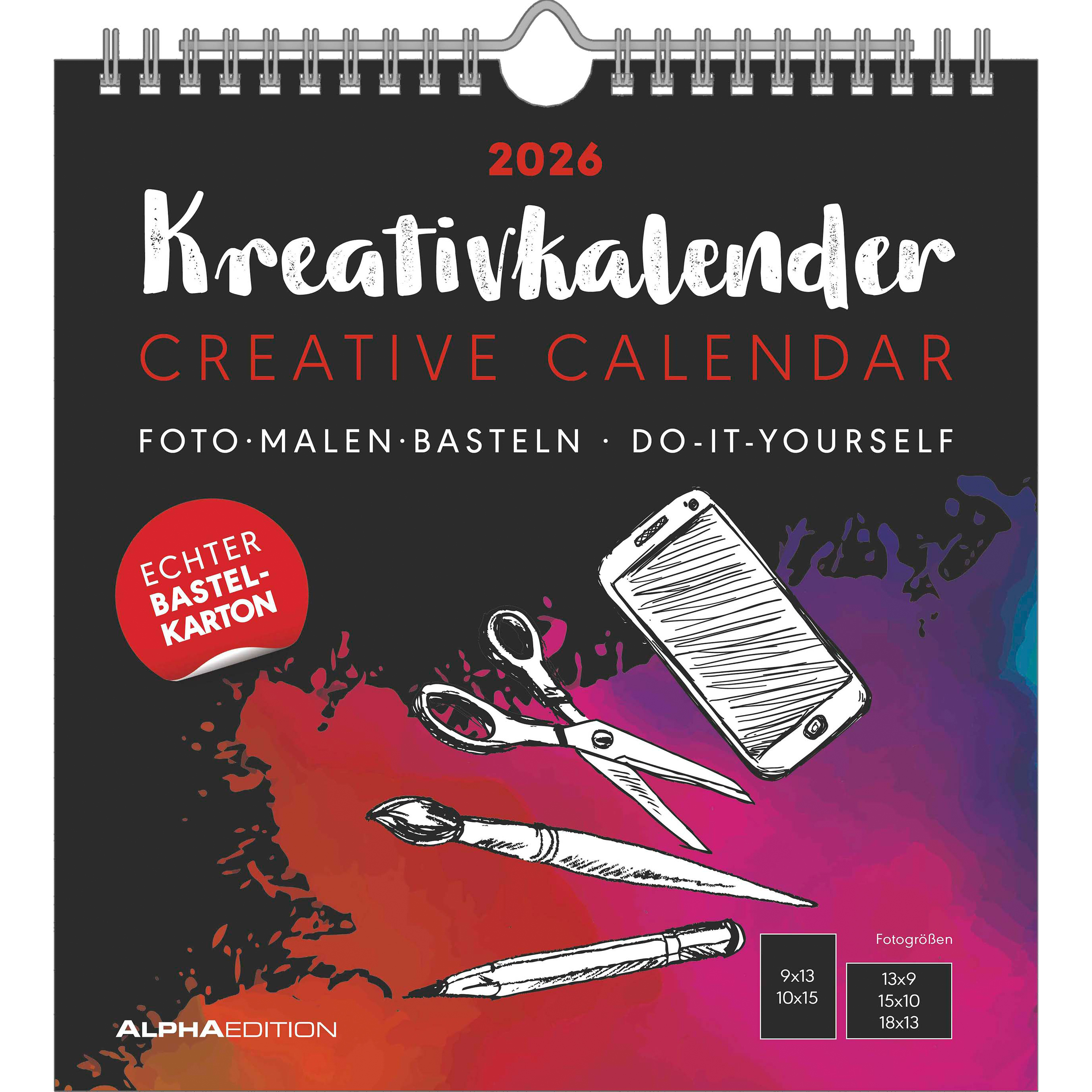 photo ALPHA EDITION Calendrier de bricolage 2026 160646 noir 21x22cm