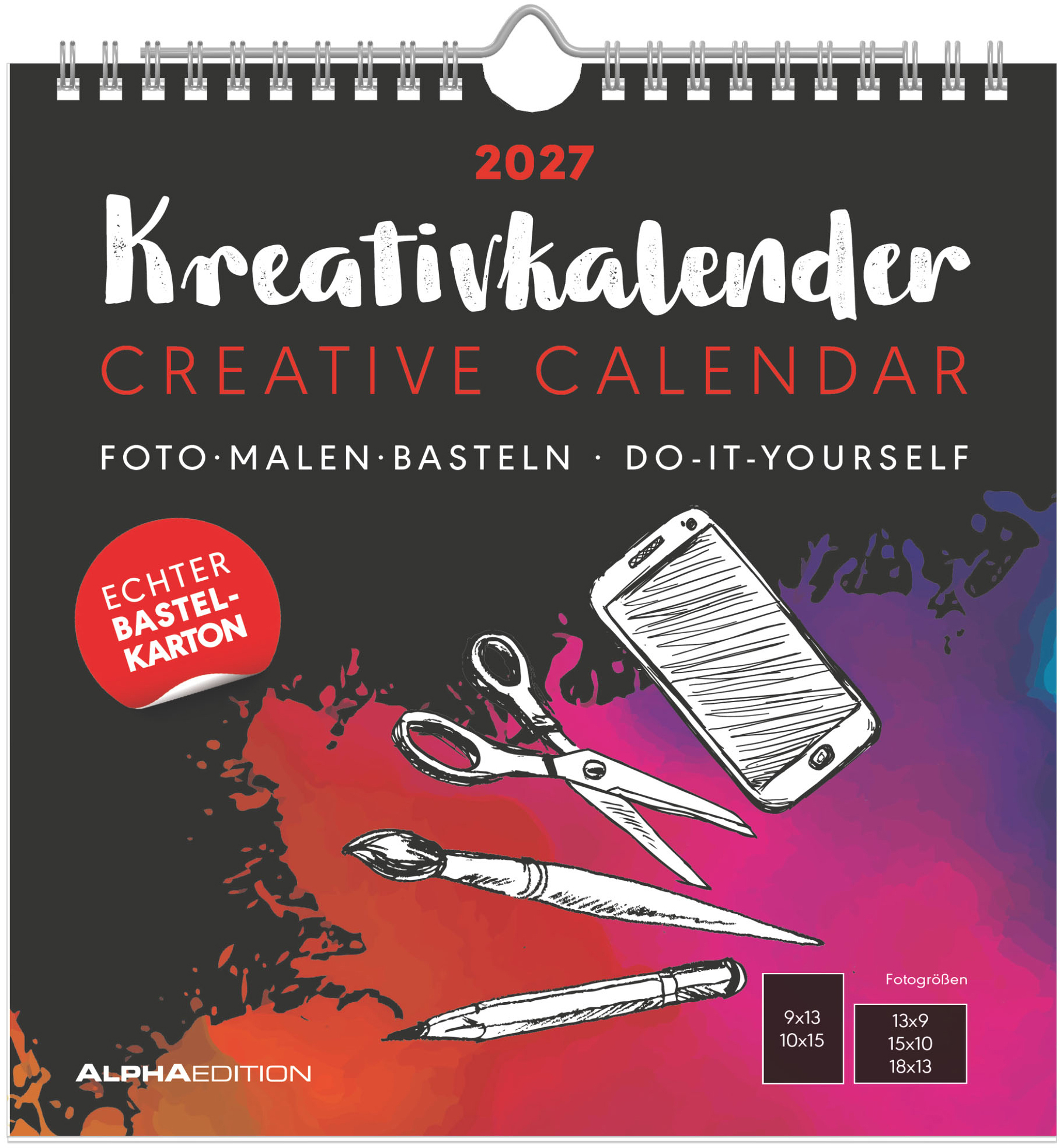 photo ALPHA EDITION Calendrier de bricolage 2027 161894 noir 21x22cm