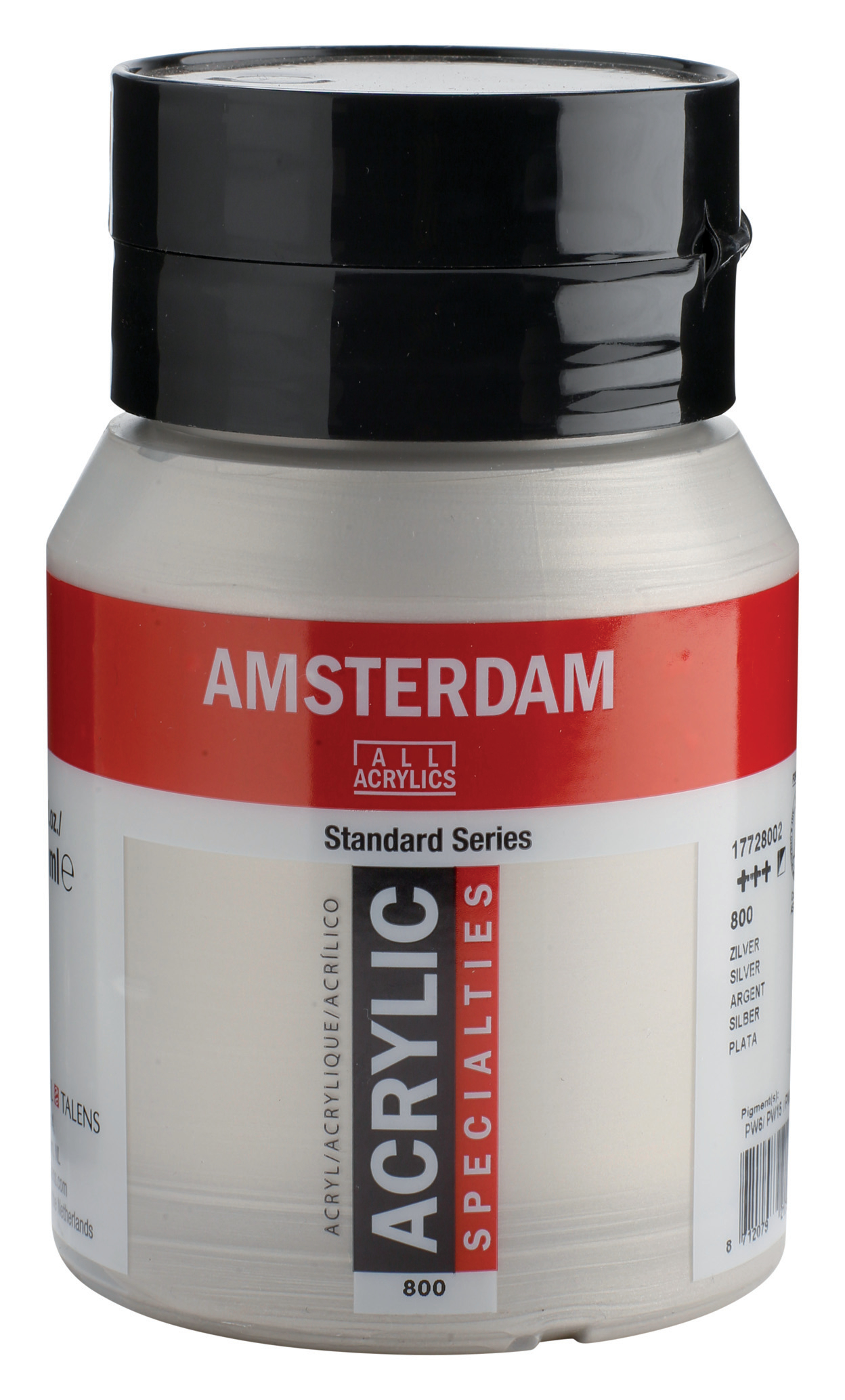 AMSTERDAM Peinture acrylique 500ml 17728002 argent 800