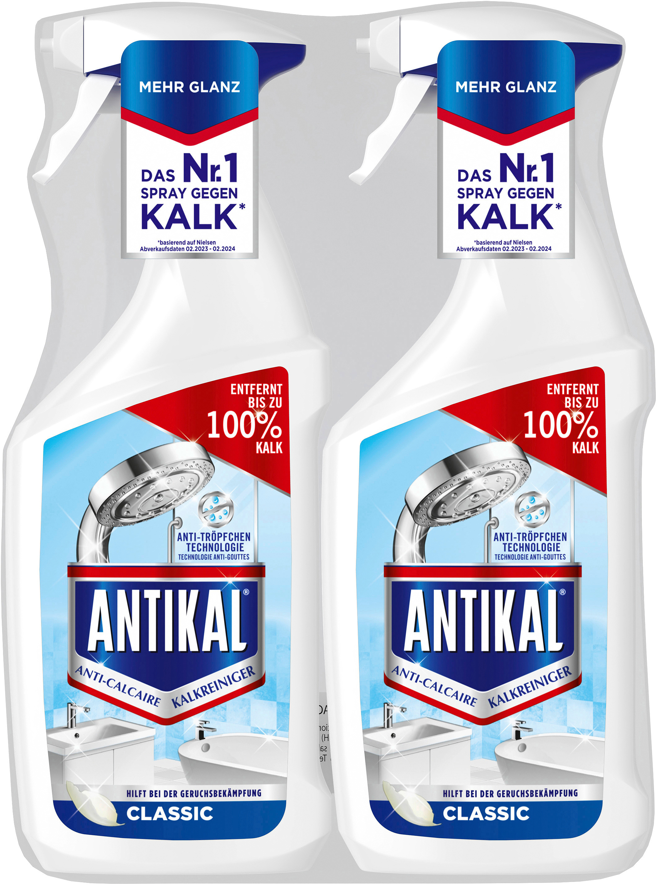 photo ANTIKAL Spray Anti-calcaire 972086 Classic Spray Duo 2x800ml