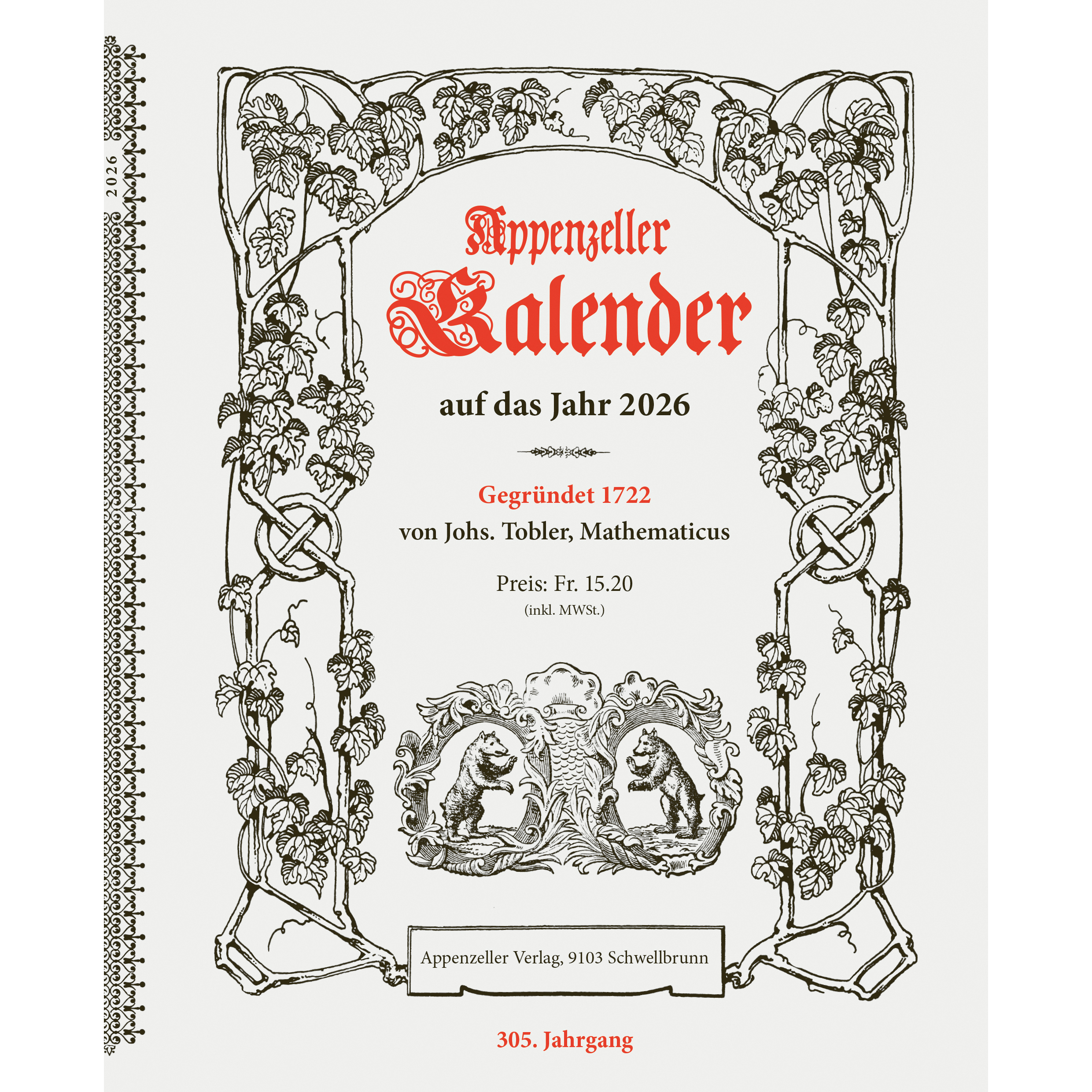 photo APPENZELLER Calendrier 2026 9783858829108 Appenzeller AL 17x21cm