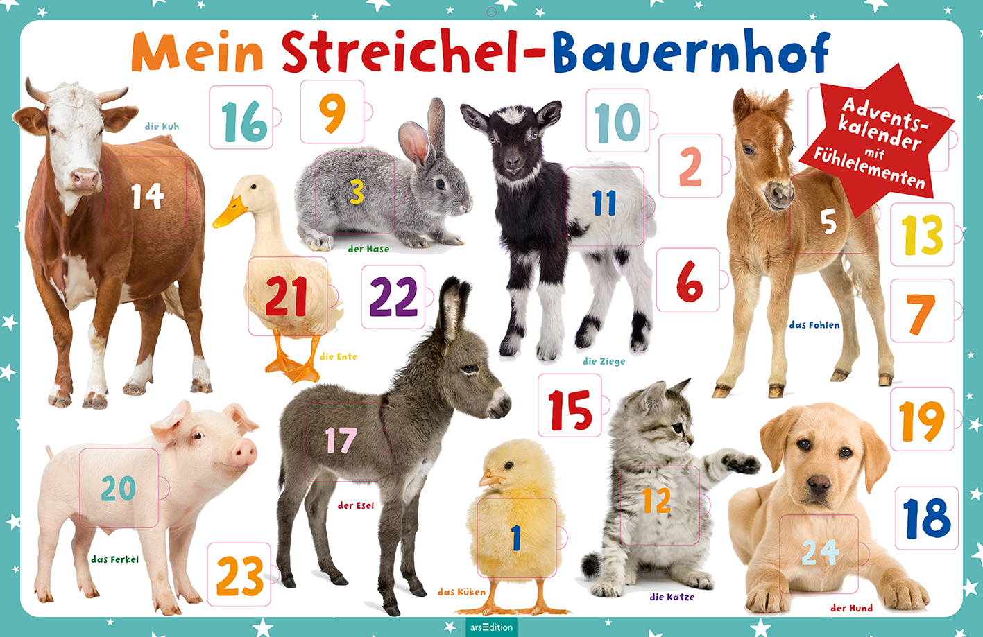 photo ARS EDITION Adventskalender 62x40.2cm 12552 Streichel-Bauernhof