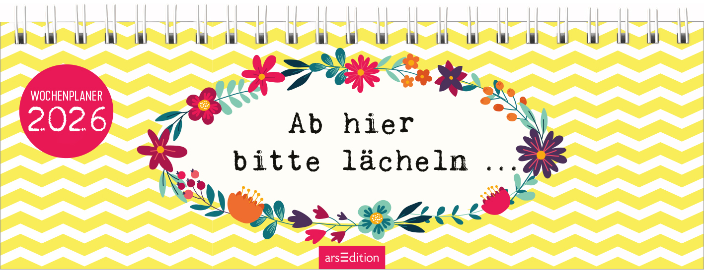 photo ARS EDITION Calendrier de table 2026 13577 Bitte lächeln DE 29.7x11.5cm