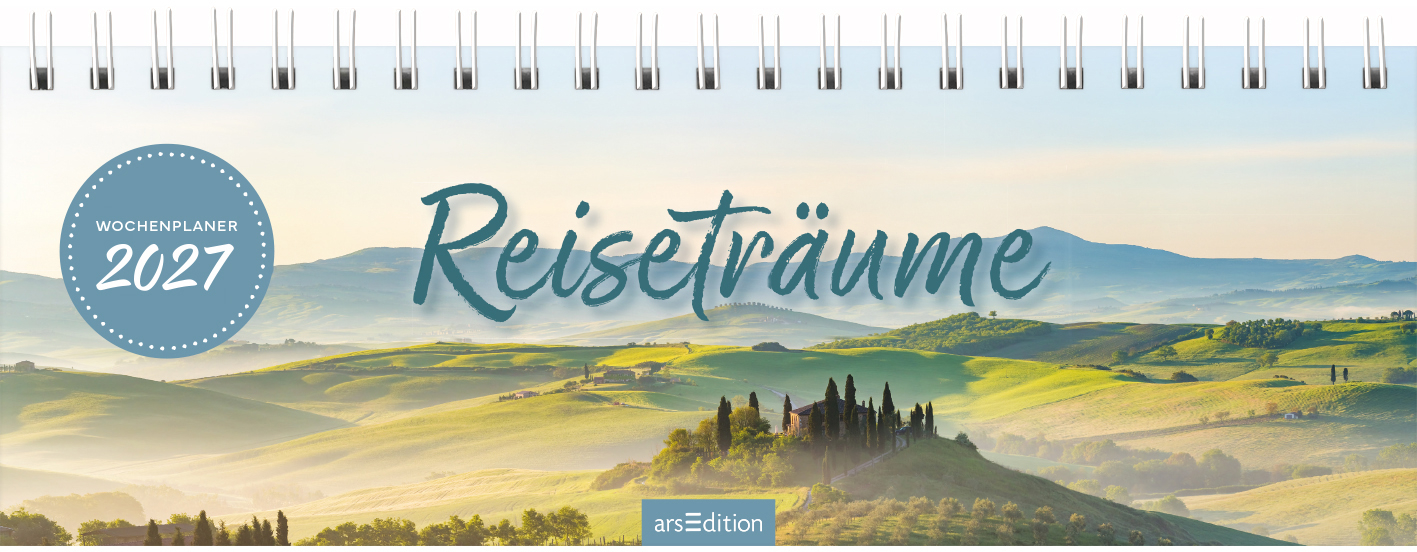 photo ARS EDITION Calendrier de table 2027 13927 Reiseträume DE 29.7x11.5cm