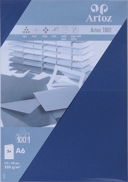 ARTOZ Cartes 1001 A6 107322264 220g, classic blue 5 feuilles