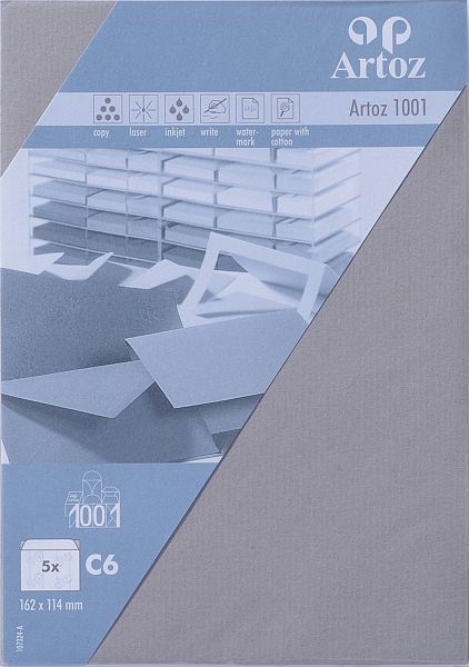 ARTOZ Enveloppes 1001 C6 107324182 100g, graphit 5 pcs.