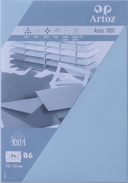 ARTOZ Enveloppes 1001 B6 107364184 100g, bleu pastel 5 pcs. 100g, bleu pastel 5 pcs.