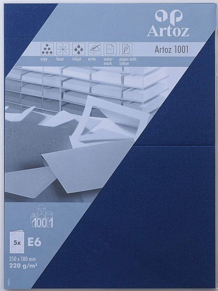ARTOZ Cartes 1001 E6 107372264 220g, classic blue 5 feuilles