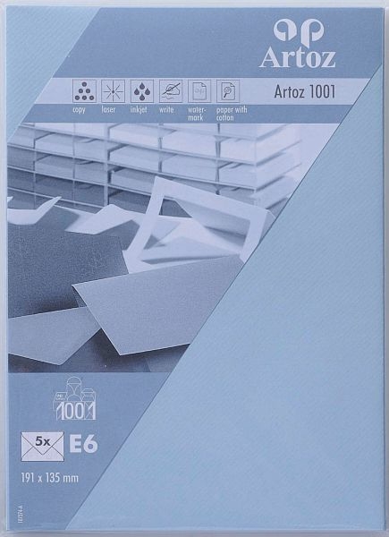 ARTOZ Enveloppes 1001 E6 107374184 100g, bleu pastel 5 pcs. 100g, bleu pastel 5 pcs.