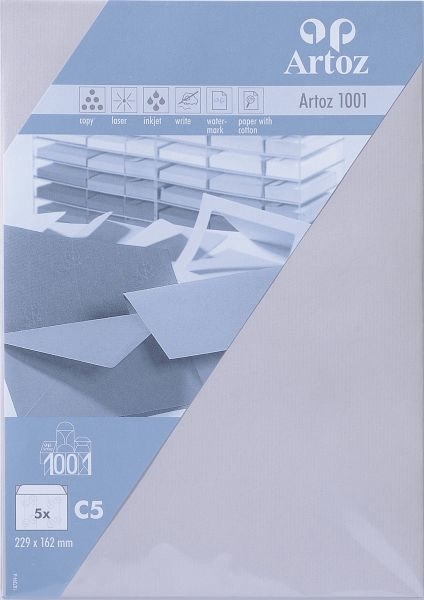 ARTOZ Enveloppes 1001 C5 107394182 100g, gris clair 5 pcs.