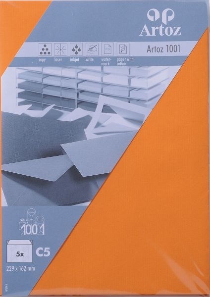 ARTOZ Enveloppes 1001 C5 107394185 100g, orange 5 pcs.