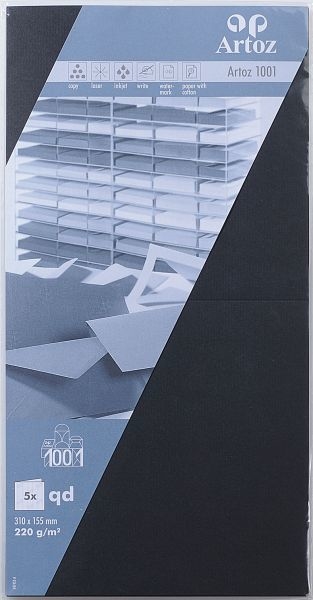 ARTOZ Cartes 1001 310x155mm 107452262 220g, noir 5 feuilles
