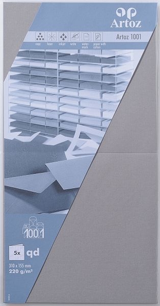 ARTOZ Cartes 1001 310x155mm 107452262 220g, graphite 5 feuilles