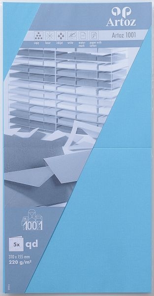 ARTOZ Cartes 1001 310x155mm 107452263 220g, azur 5 feuilles