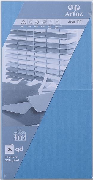 ARTOZ Cartes 1001 310x155mm 107452264 220g, bleu marie 5 feuilles