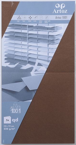 ARTOZ Cartes 1001 310x155mm 107452266 220g brun 5 feuilles