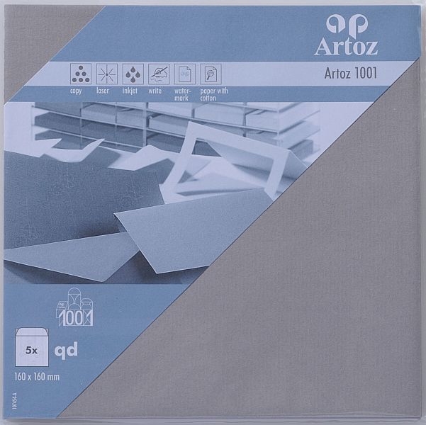ARTOZ Enveloppes 1001 160x160mm 107454182 100g, graphite 5 pcs.