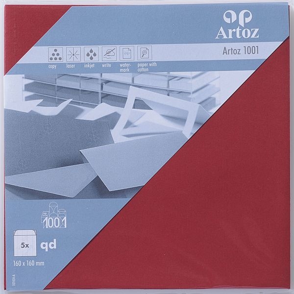 ARTOZ Enveloppes 1001 160x160mm 107454185 100g, bordeaux 5 pcs.