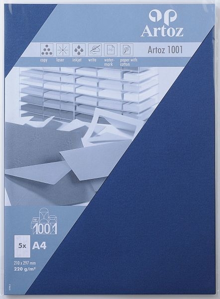 ARTOZ Cartes 1001 A4 107696144 220g, classic blue 5 feuilles