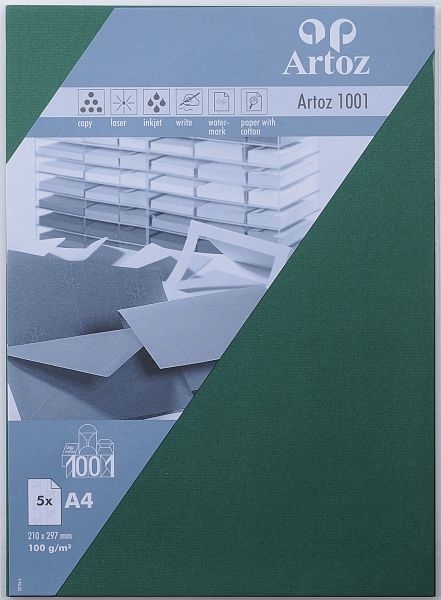 ARTOZ Papier 1001 A4 107796143 100g, racing green 5 pcs.