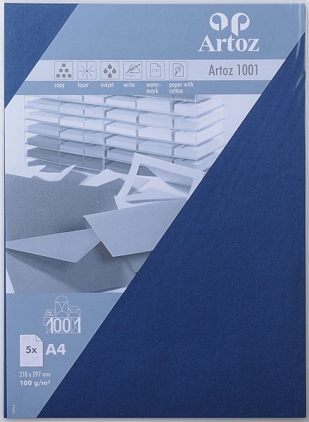 ARTOZ Papier 1001 A4 107796144 100g, classic blue 5 feuilles