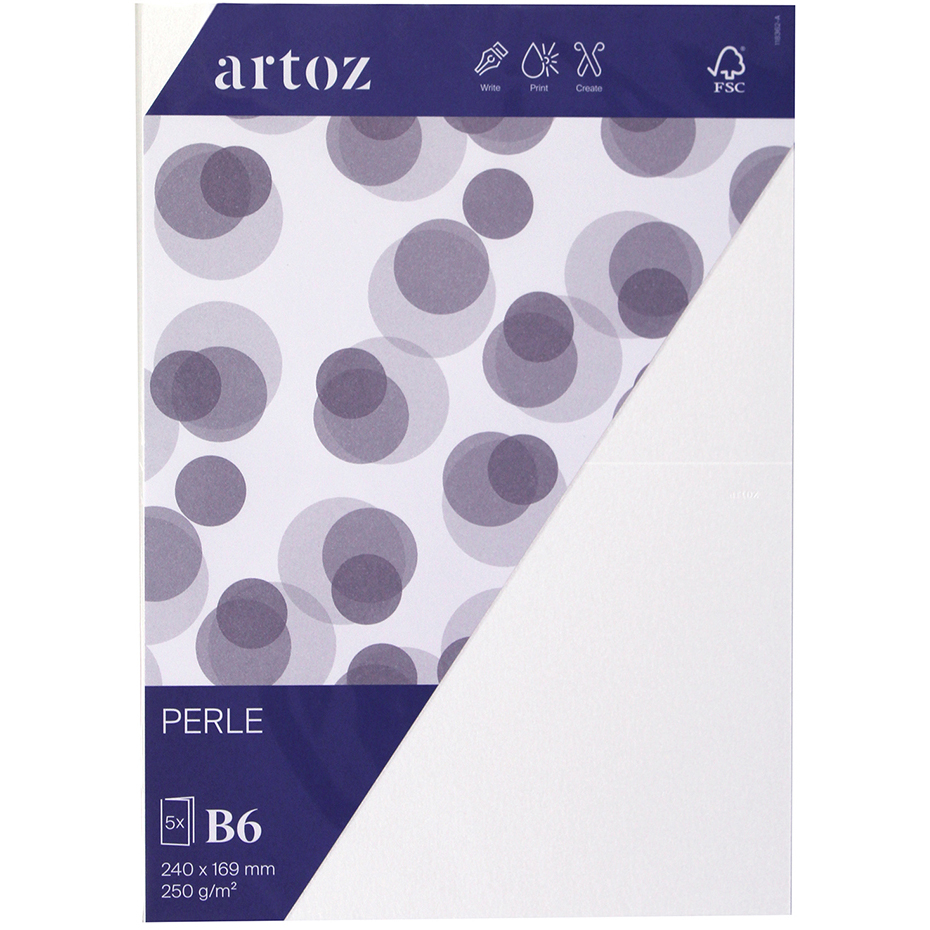 ARTOZ Karten Perle B6 118362262 290g, weiss 5 Blatt