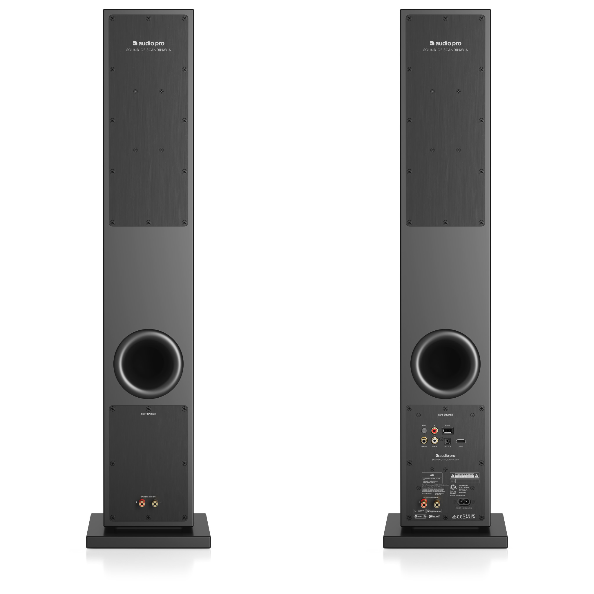 AUDIO PRO Speaker A38 15250 Black, 1 pair