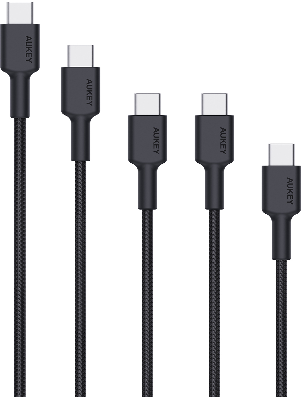 AUKEY USB-C-to-C Cable CB-CD37A 5 Pack,1x 2m,3x1m,1x0.5m