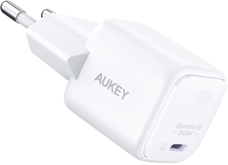 AUKEY Minima 30W GaN USB-C PA-B1L WH Wall Charger, White Wall Charger, White