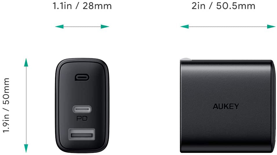 AUKEY Swift 32W PD 2-Port PA-F3S Wall Charger black