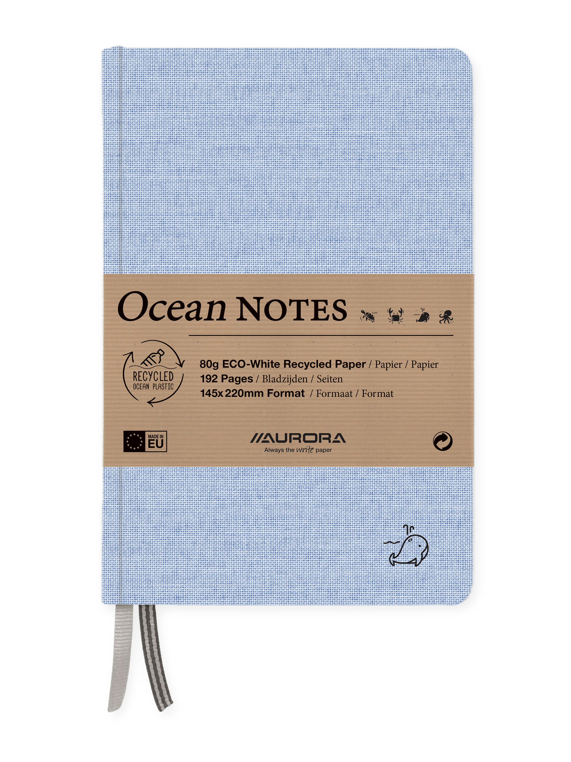AURORA OCEAN NOTES A5 2396RTB bleu, ligné 192 pages