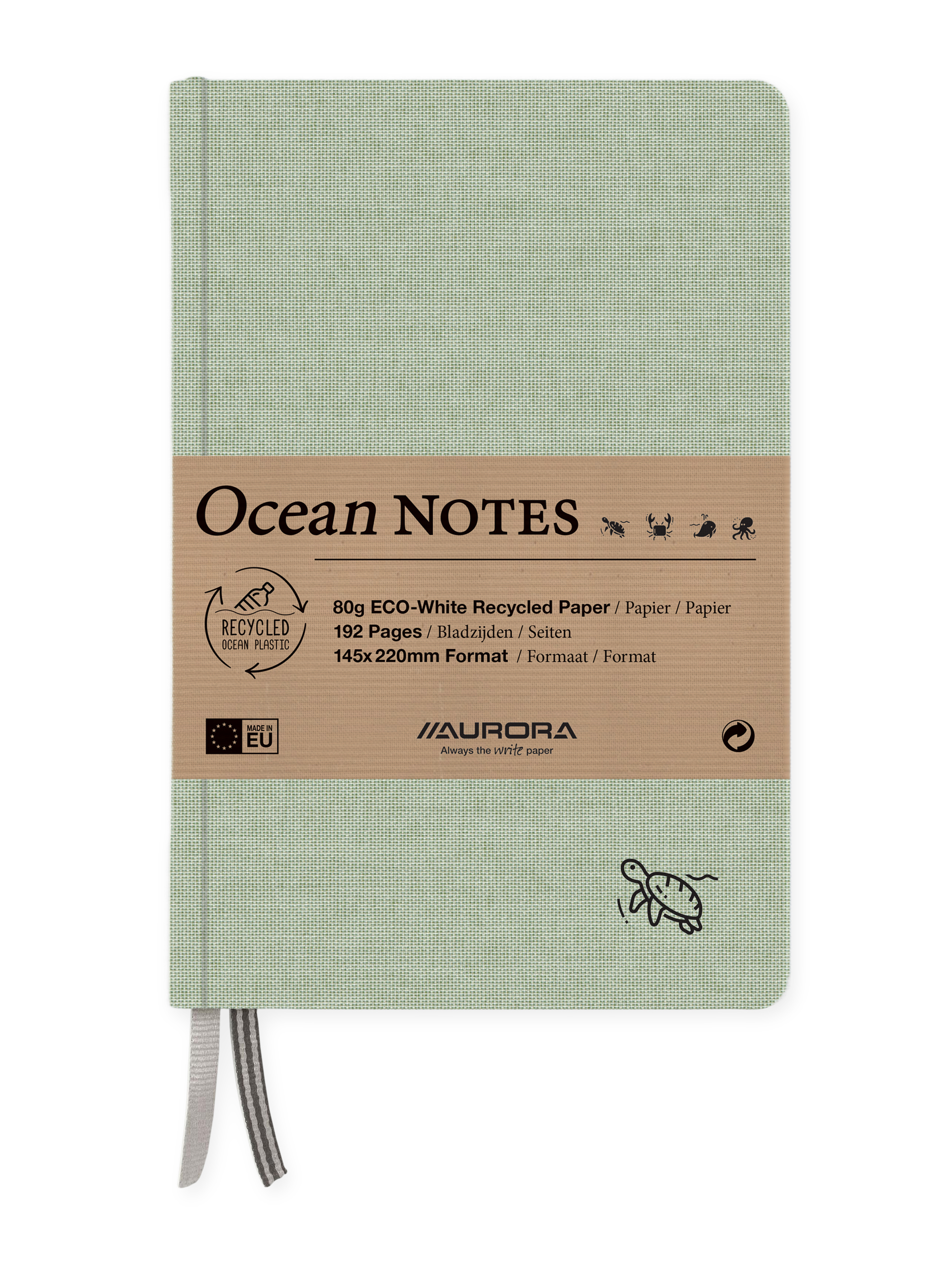 AURORA OCEAN NOTES A5 2396RTG vert, ligné 192 pages vert, ligné 192 pages