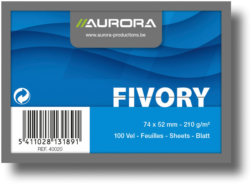 AURORA Cartes-fiches ligné A8 40020 blanc 100 pcs. blanc 100 pcs.
