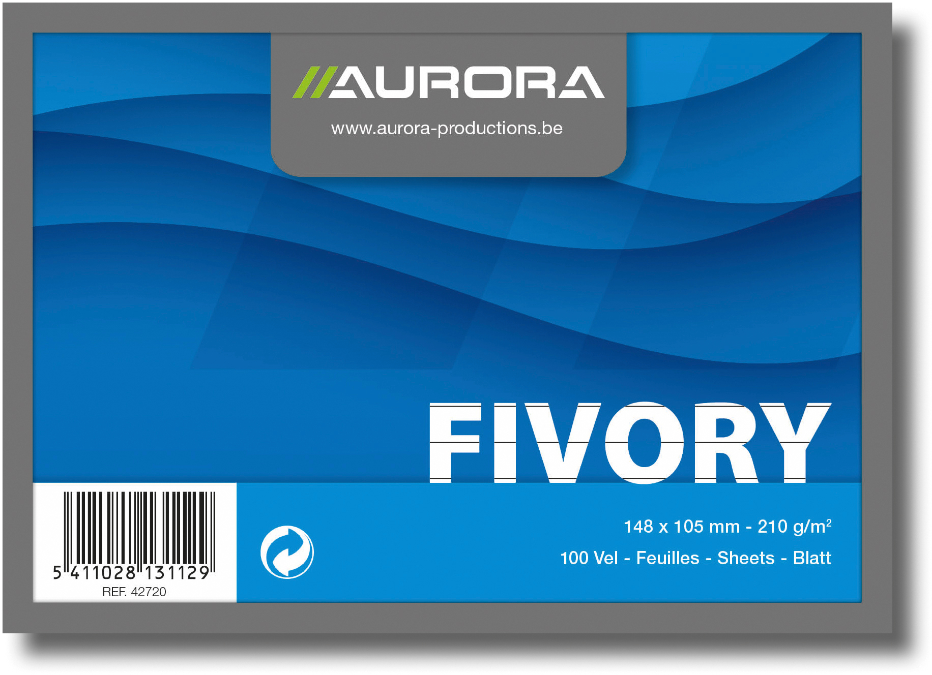 AURORA Cartes-fiches ligné A6 42720 blanc 100 pcs.