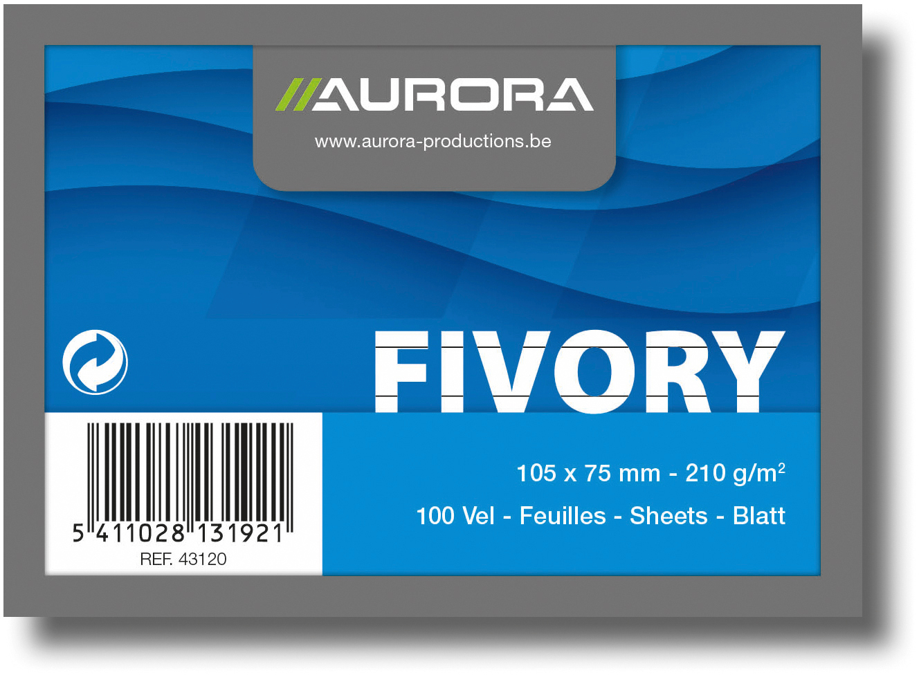 AURORA Cartes-fiches ligné A7 43120 blanc 100 pcs.
